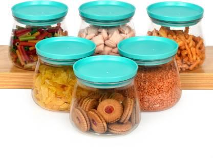 Containers-Plastic Handy & Mataka CONTAINER Storage Jar & Container 900ML Plastic Cereal Dispenser, Air Tight, Grocery Container, Fridge Container,Tea Coffee  (Blue , Pack of 6)