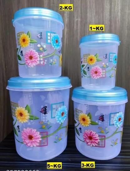 AIRTIGHT Container 1KG,2KG,3KG and 5KG Plastic Grocery Container  (Pack of 4)